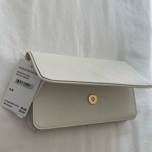 NWT Nordstrom White Clutch with optional Strap